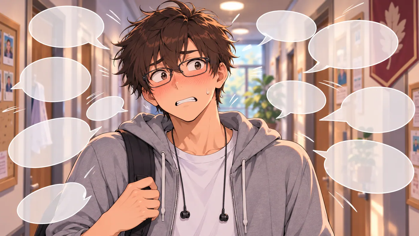 You in the corridor, surrounded by empty thought bubbles