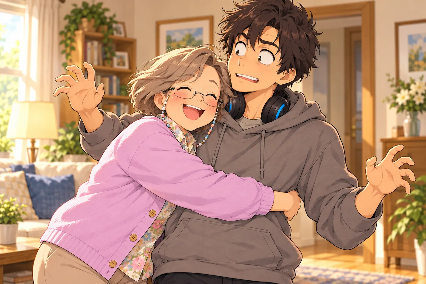 Diane hugs you and you freeze
