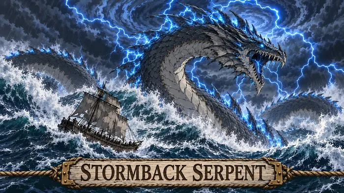 A stormback serpent crackling with lightning